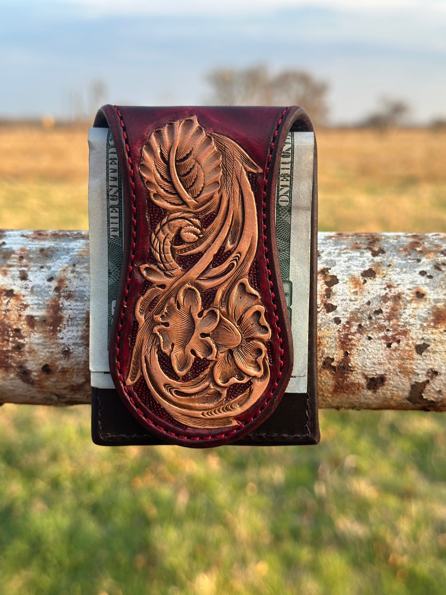 Ox-Blood Magnetic Money Clip