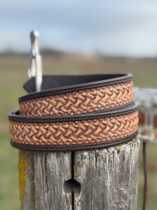 Axe Head Basket stamp with Chocolate border
