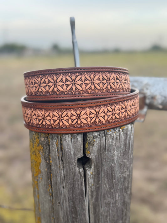 WJ Basket stamp with Golden Brown border